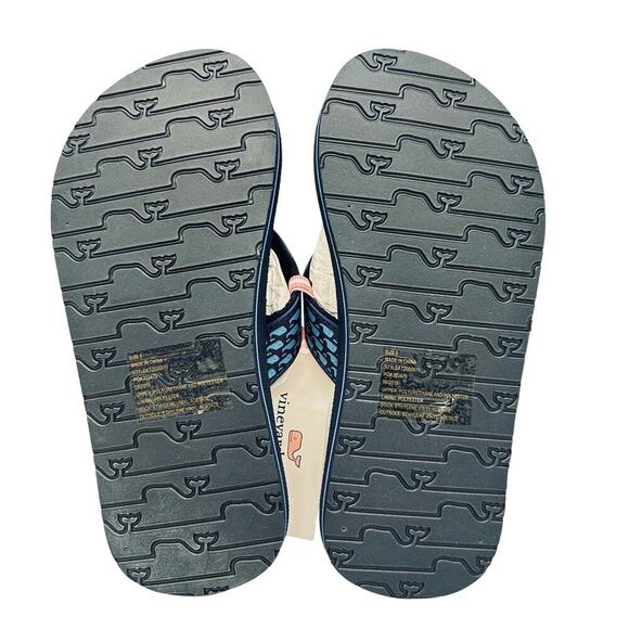 Vineyard Vines Flip Flops Youth Size 3 Blue Micro Whale Foam Classic Flip Flops - Picture 3 of 12